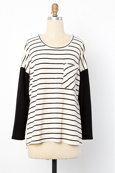 PT11649 STRIPED CONTRAST LONG SLEEVE